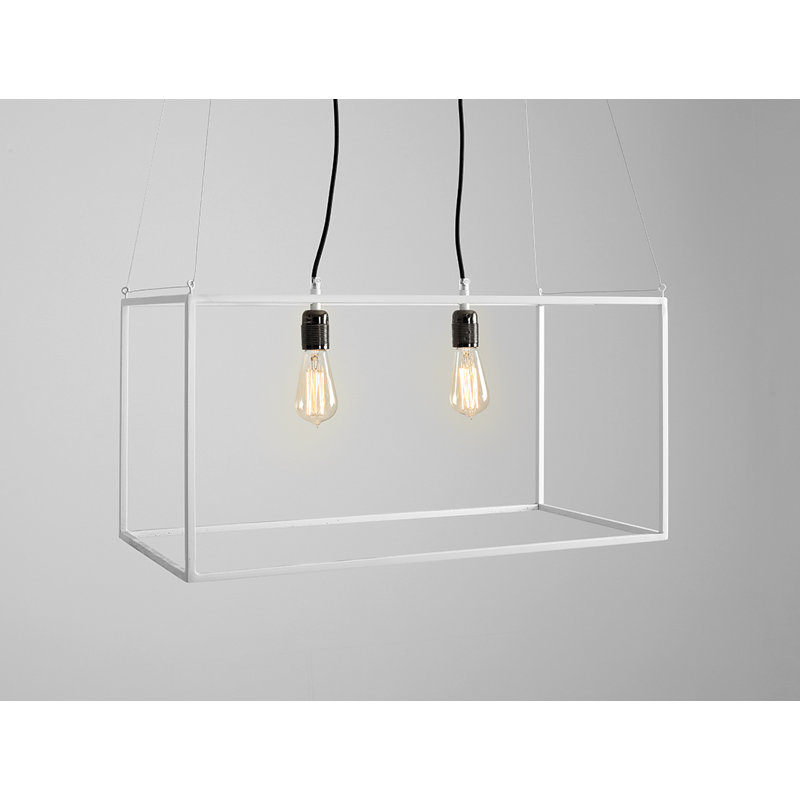 Alvaro 2 - Light White Square/Rectangle Pendant, White