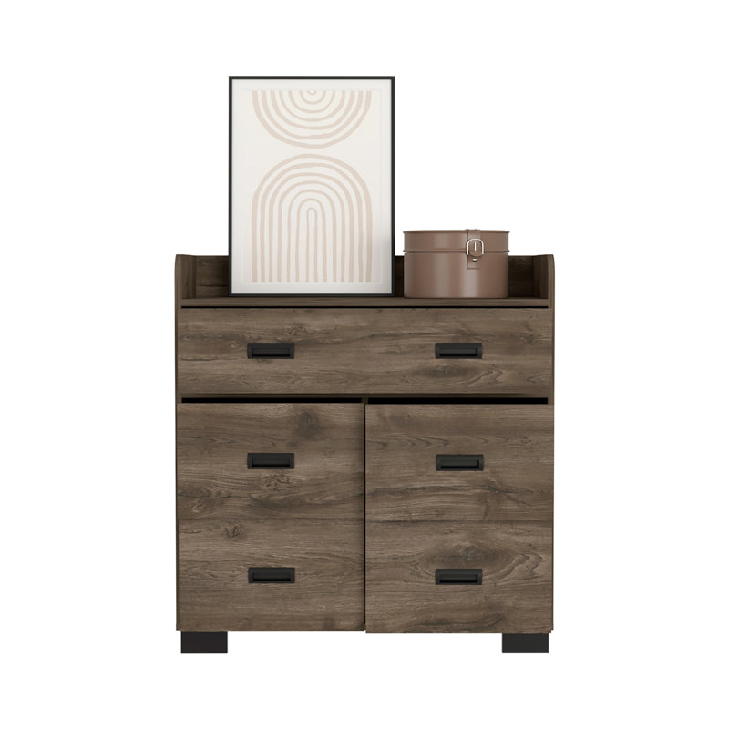 5 - Drawer Dresser, Dark Brown