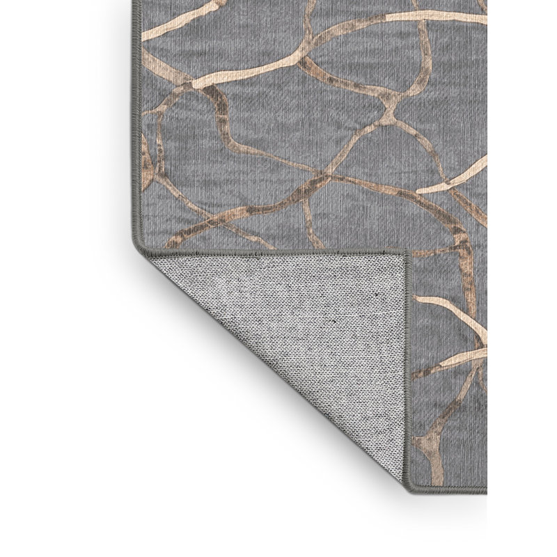 Machine Washable Gray Area Rug, Rectangle 2' x 3'