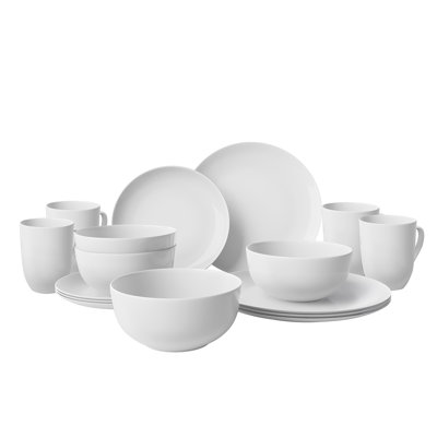 Latitude Run® 16-piece White Bone China Dinnerware With Lightweight Durable Chip Resistant Design Service For 4