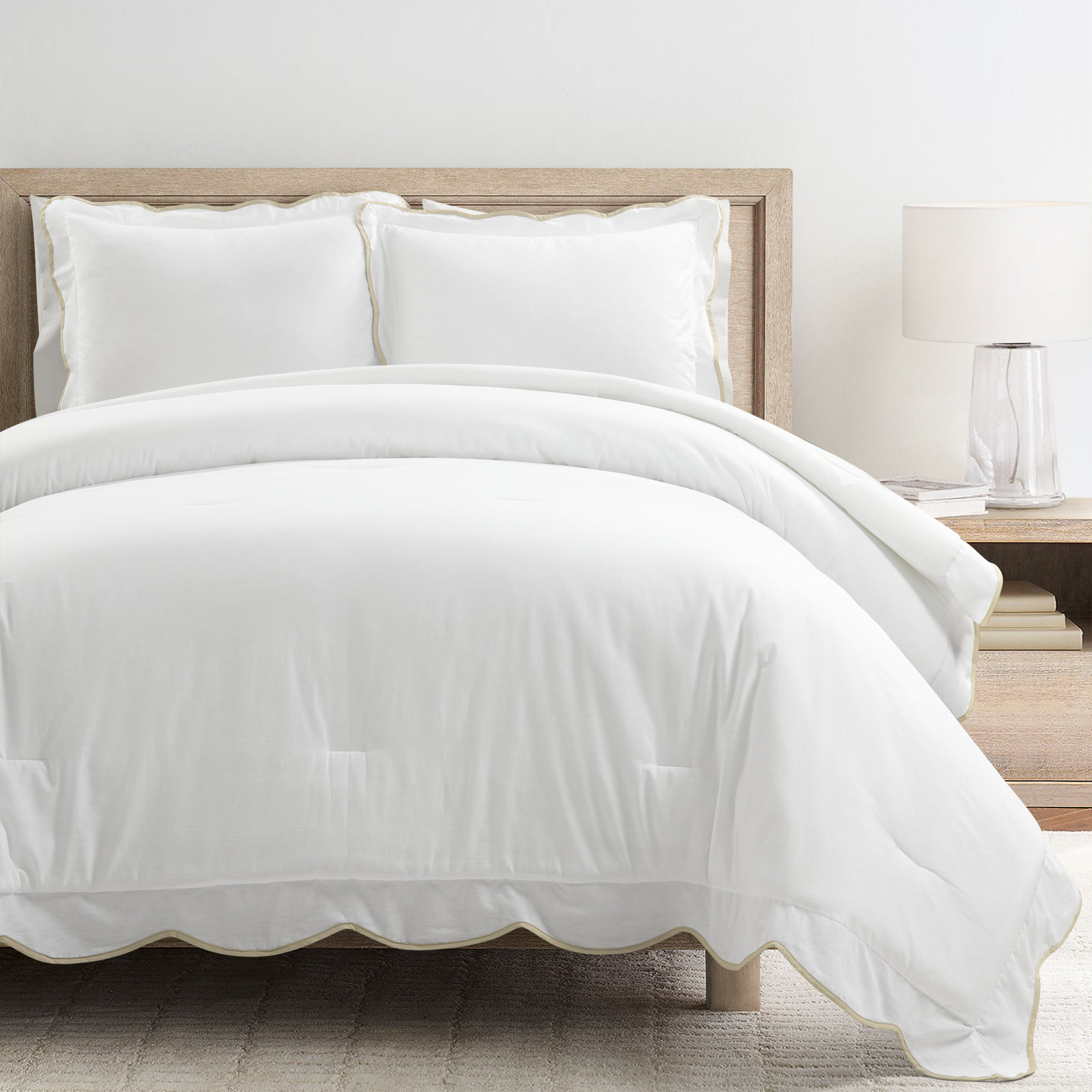 Nolita Cotton Blend Comforter Set, Queen Comforter, Beige