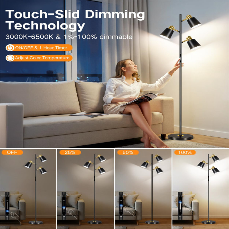 170cm Tree Floor Lamp, Black