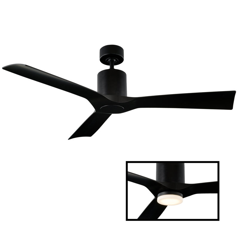 Ventilateur de plafond 54 po à 3 pales avec commande murale Aviator, Noir mat