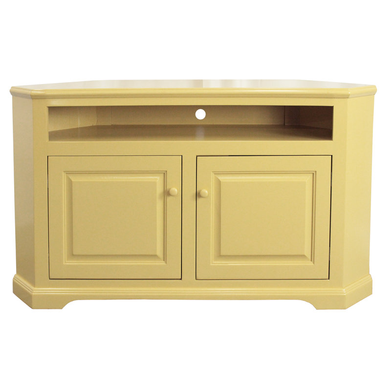 Inouye Unfinished Corner TV Stand for TVs up to 65", Yellow
