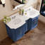 Meuble-lavabo double 54 po avec comptoir en marbre et lavabo en céramique-1140982339