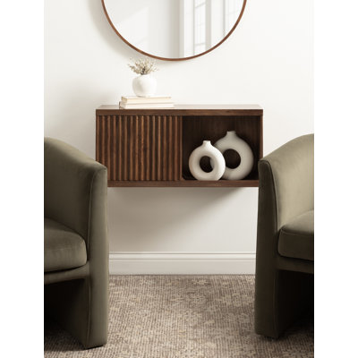 Wooden Wall Cabinet with Sliding Door