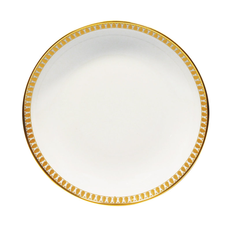 Plumes Porcelain Soup Plate, Gold