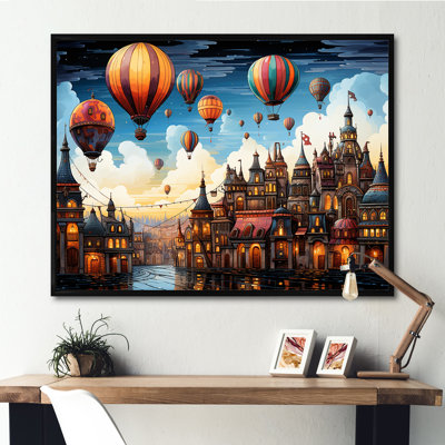 «Fantasy Air Ballon Village II - Montgolfière», art mural