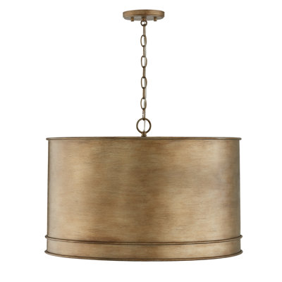 Luminaire suspendu tambour 4 lumières or