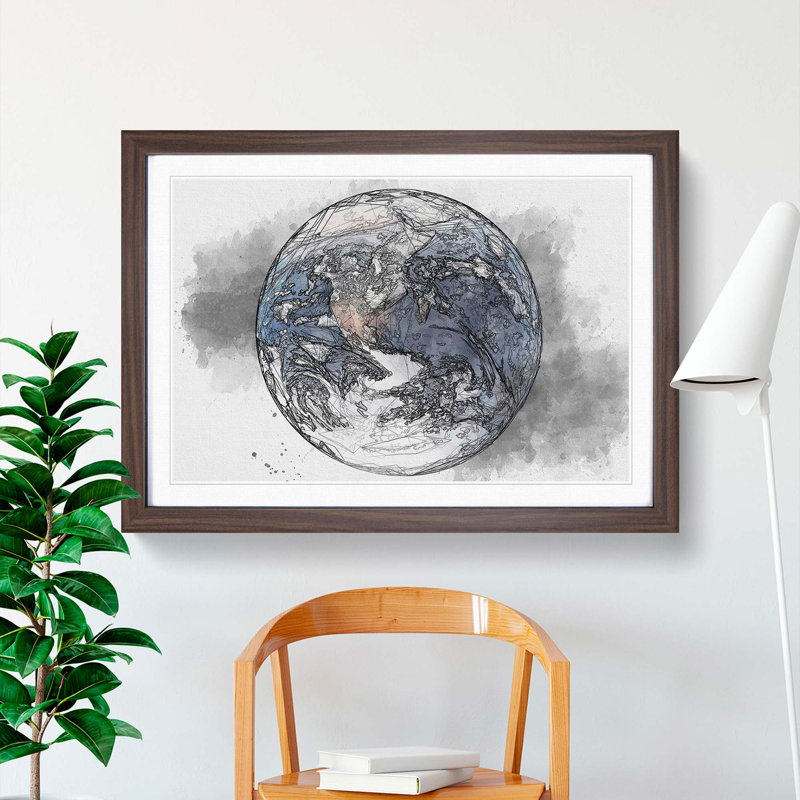 Amazing Image of Earth in Abstract - Picture Frame Graphic Art Print, Walnut Framed, 27cm H x 36cm W x 2cm D