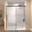 60-inch Matte Black Frameless Single Sliding Shower Door-123826414