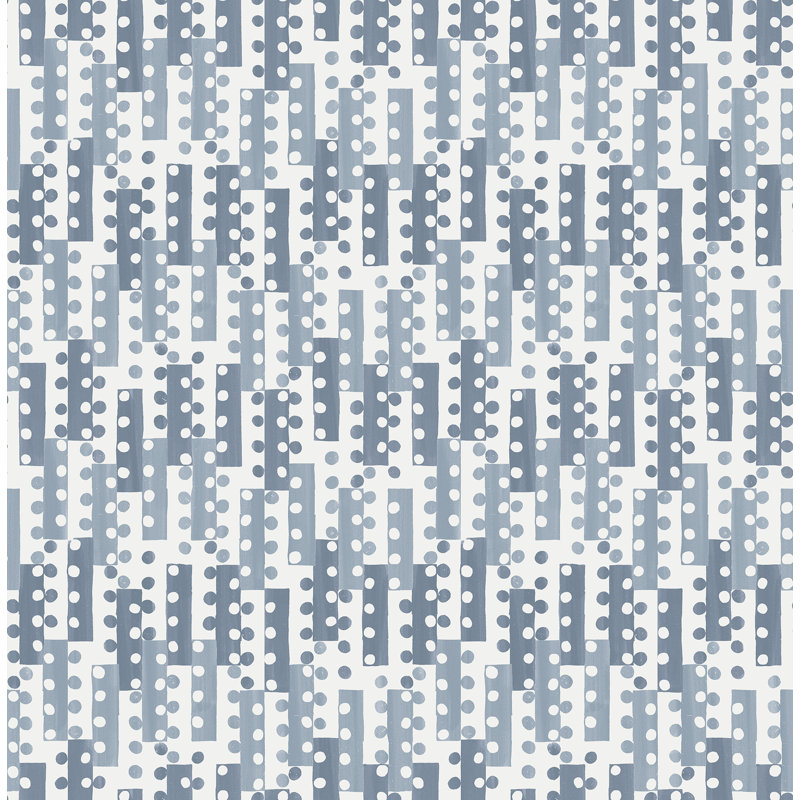 Hannah Geometric Wallpaper Roll, Blue