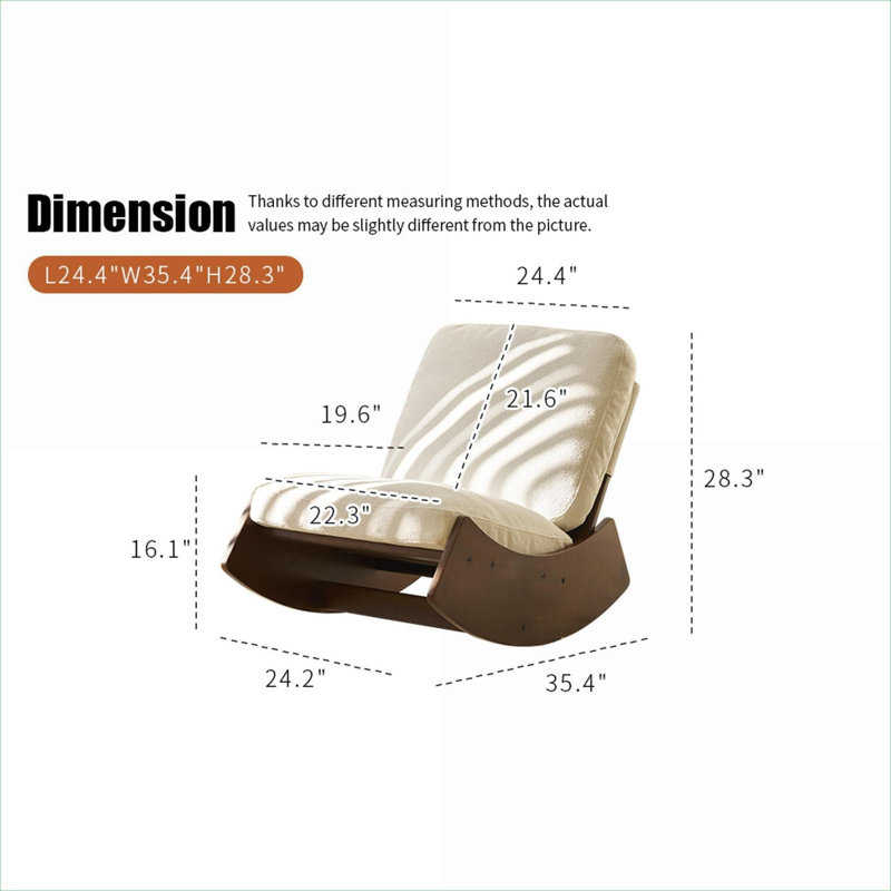 Décoration de chambre de bébé et de salon | Chaise berçante coulissante en velours côtelé FlowLuxe, structure en bois massif, finition blanche
