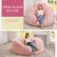 Pouf géant de 1,80 m, sans os, prérempli de mousse à mémoire de forme, housse en peluche à carreaux lavable à la machine, rose, idéal pour le salon, la chambre, le dortoir ou le bureau.-1661313422-1661313423