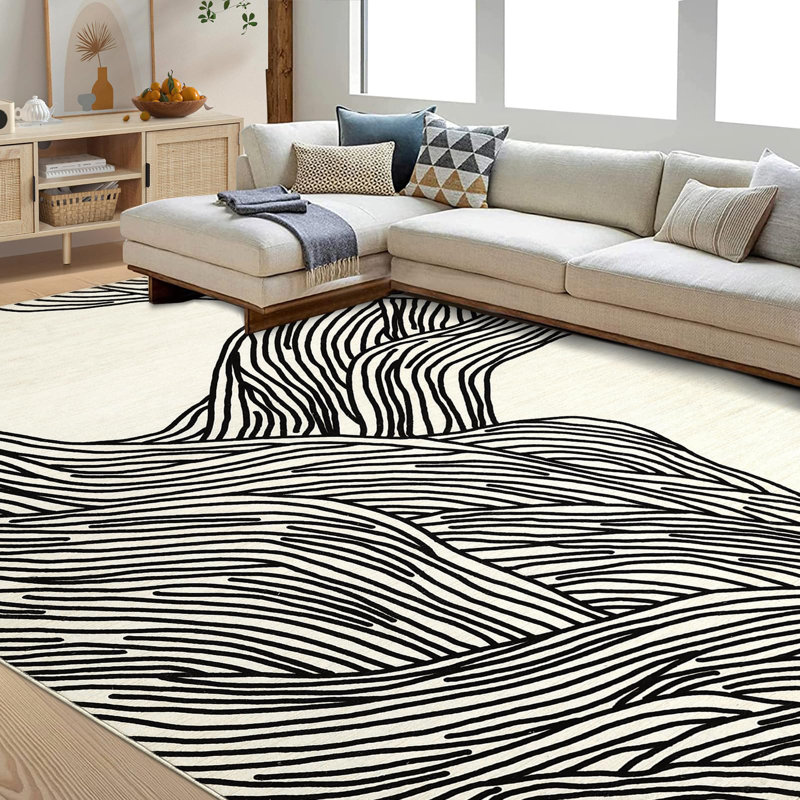 Area Rug, Rectangle 200 x 290 cm, Black