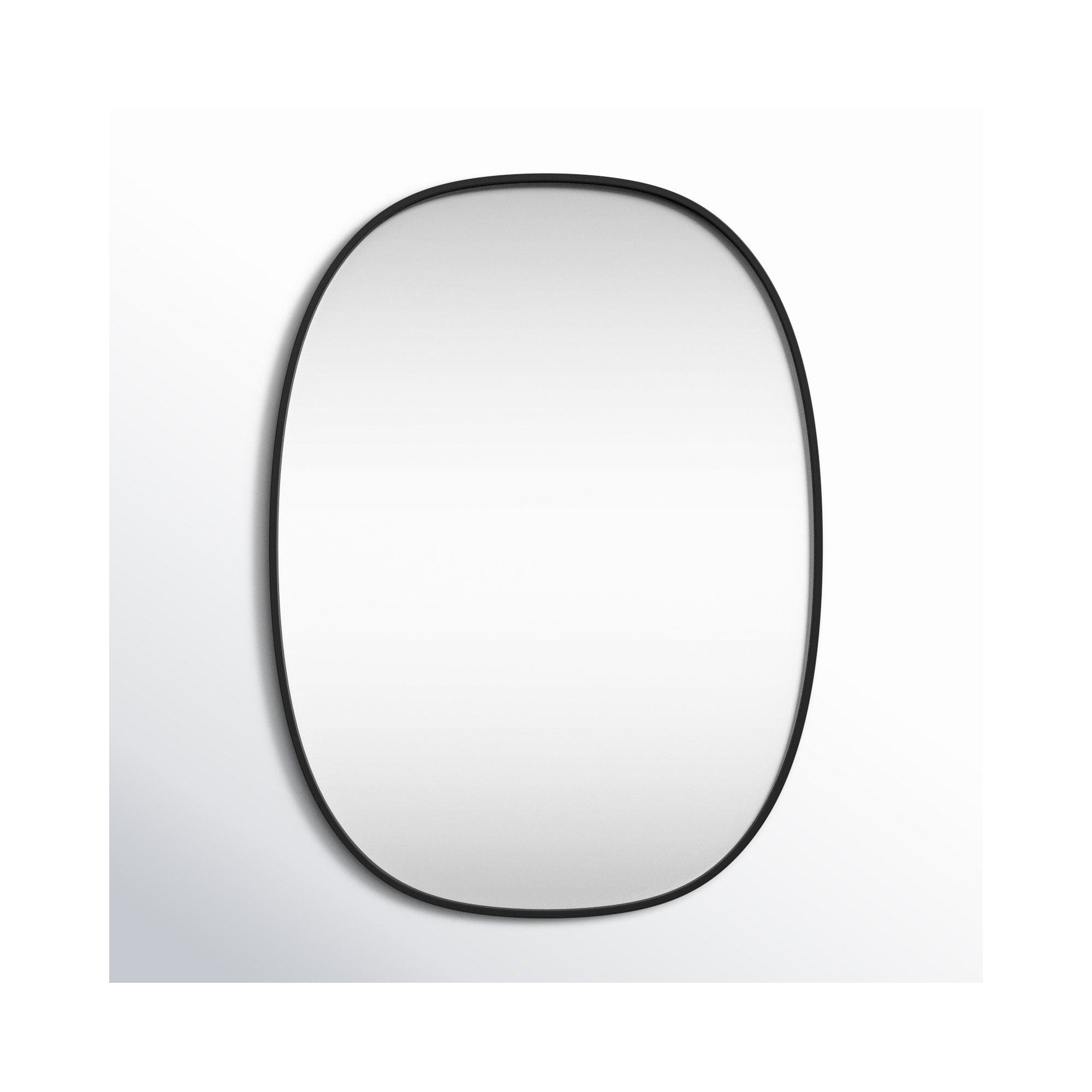 Sabine Metal Curved Oval Wall Mirror, Black, 36" x 27"