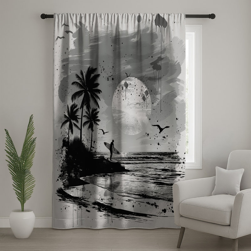 Rideaux de fenêtre Surf, 50 po x 80 po - 1 panneau, Transparent
