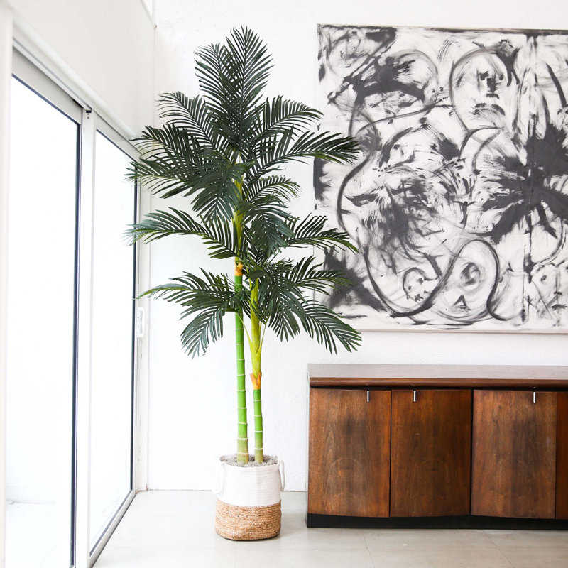 96'' Faux Palm Tree in Planter Basket