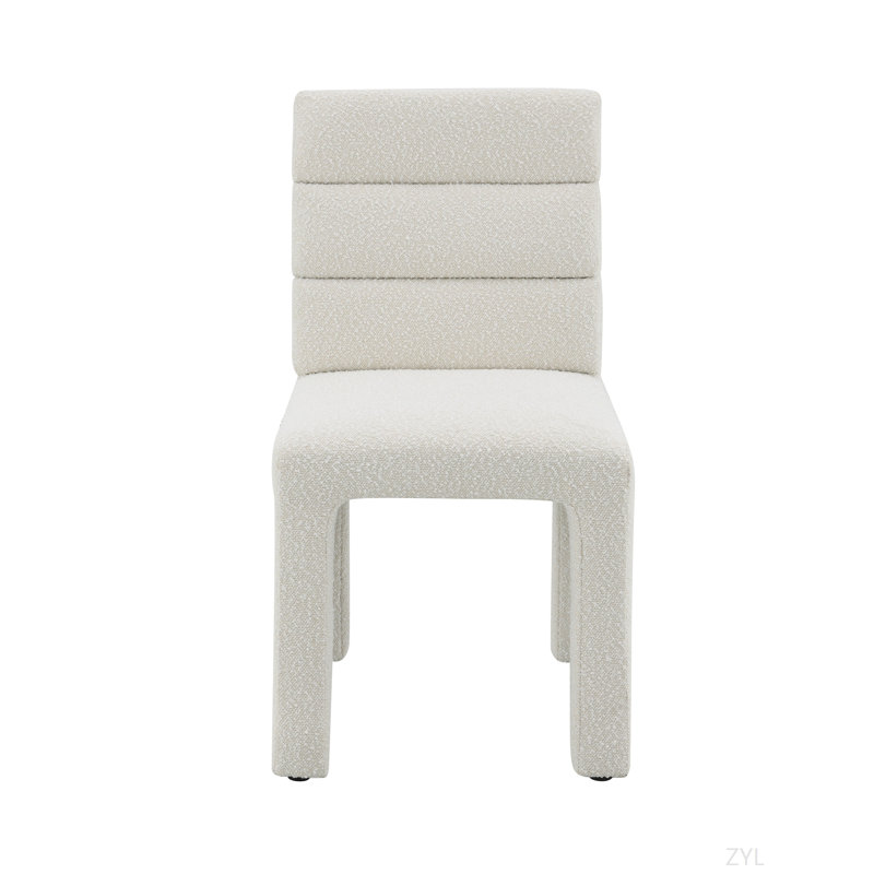Ensemble de 2 chaises d'appoint Beige Boucle