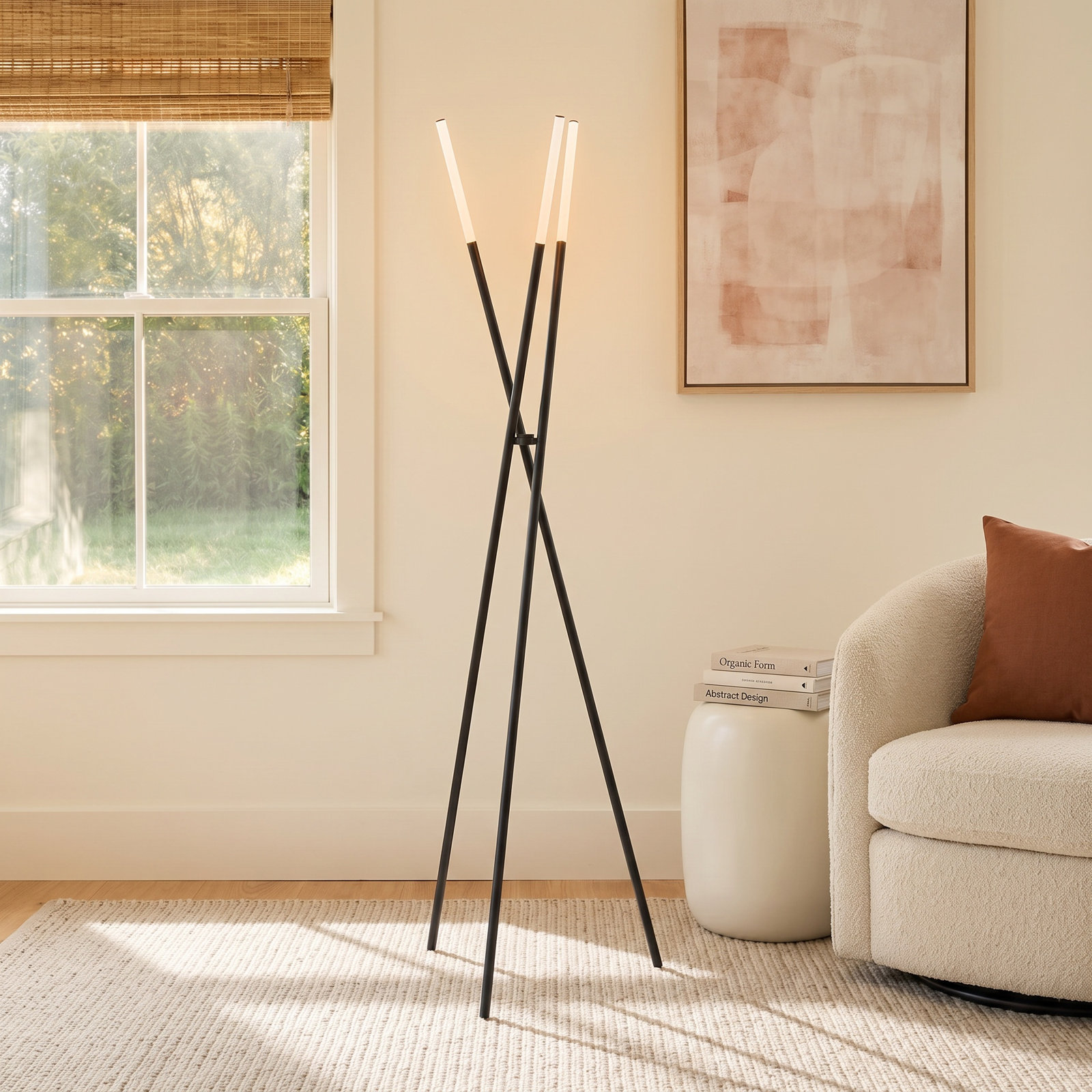 Simmons 73.5'' Dimmable LED Floor Lamp, Black