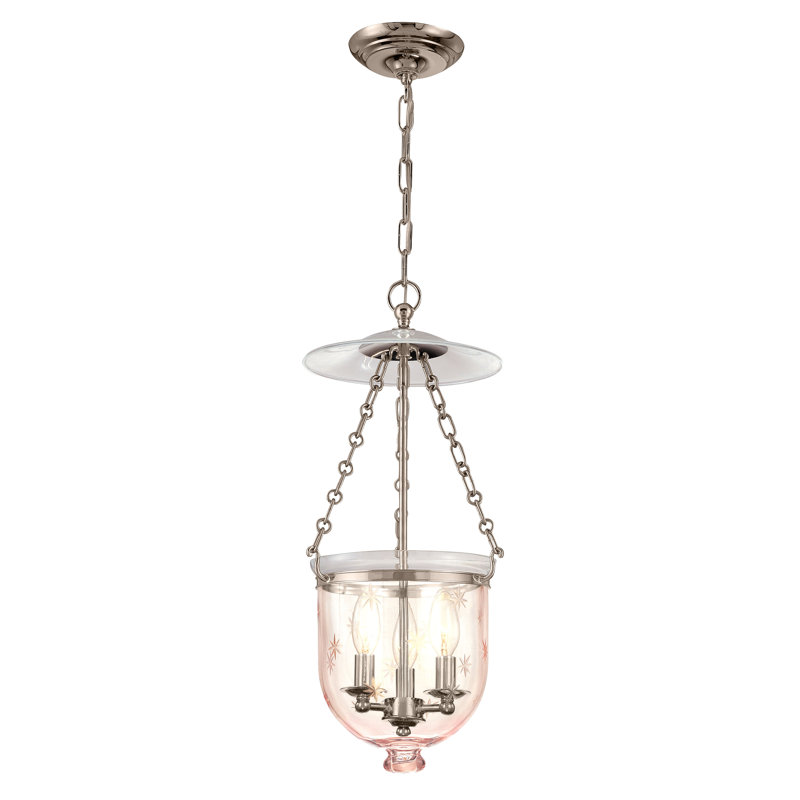 Hampton 3 - Light Pendant, Star Cut, Historic Nickel