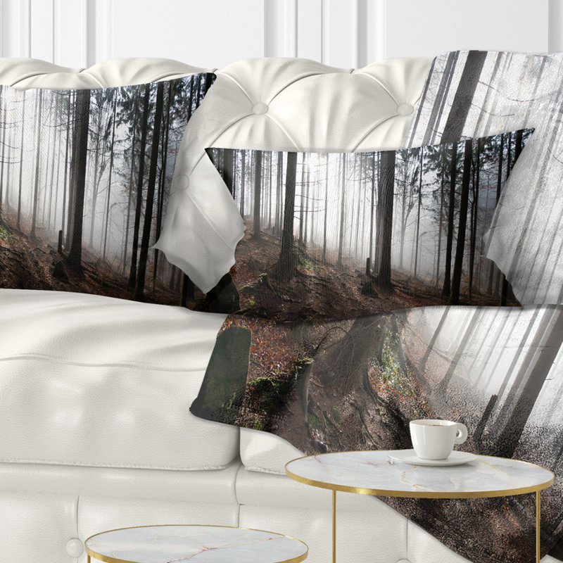 Coussin lombaire paysage paysage imprimé Misty Forest Morning