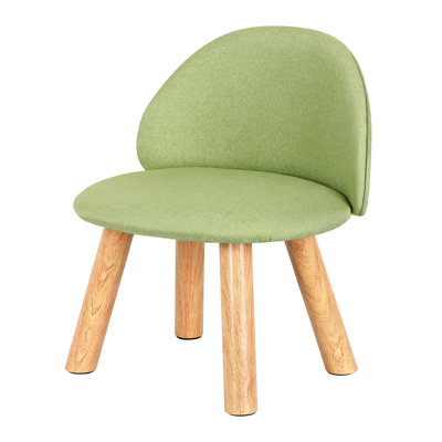 Wooden Upholstered Stool Linen Kids by George Oliver