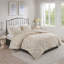Ensemble d'édredon damassé en coton 3 pièces taupe-117508655