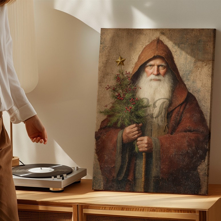 Reproduction d'art sur toile, "Une personne âgée avec une longue barbe blanche", H 9 po x l 12 po