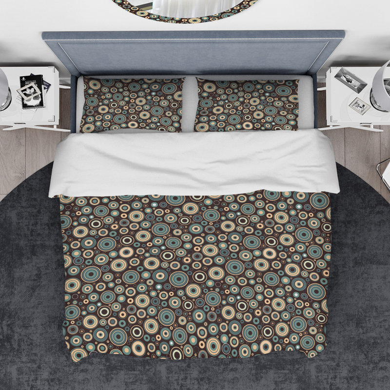 Ensemble de housse de couette moderne et contemporaine en microfibre bleue / brune