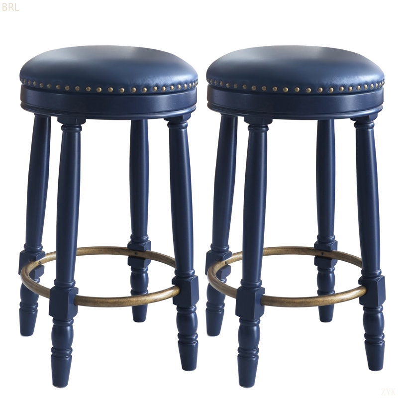Bar Stools Set Of 2, 26" Counter Height, 360° Swivel Wooden Barstool With Fabric Upholstered Seat,Stylish Accent For Kitchen, Dining, And Living Room