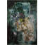 Tapis décoratif moderne multicolore à motif abstrait vert-355743350