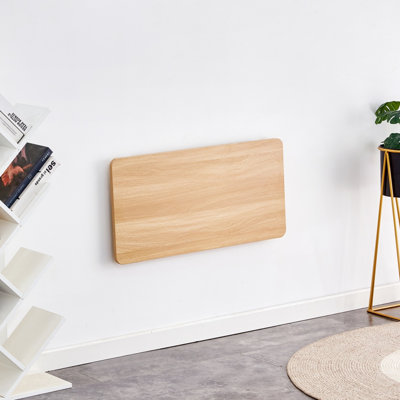 Table pliante murale 31,4 po x 15,7 po, bureau à abattants flottant peu encombrant avec plateau en bois - multi-usage pour la salle de lavage / cuisine / bureau à domicile, facile à installer