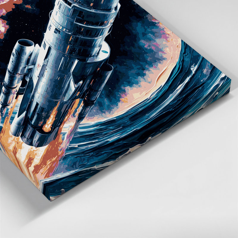 Art mural sur toile bleu Space SpaceX Starship concepts