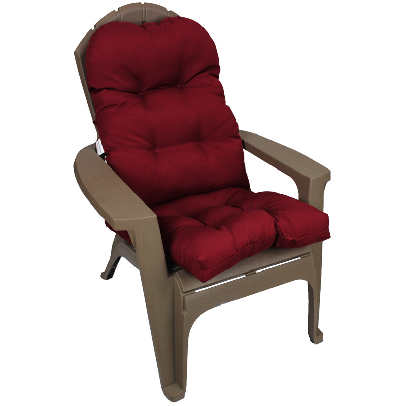 Burgundy Polyester Adirondack Chair Cushion with Ties