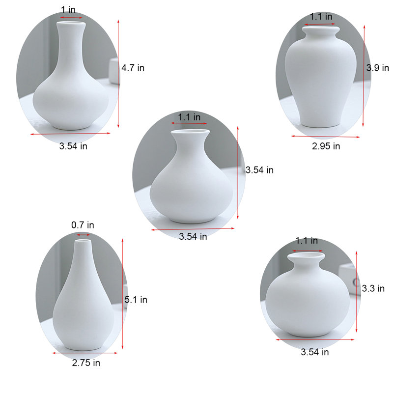 Thiels Table Vase - Set of 5, White