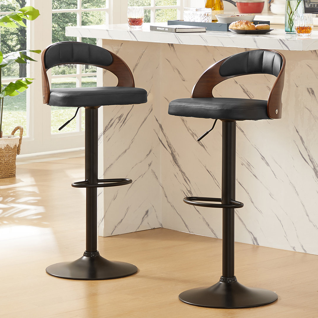 Abraham Swivel Adjustable Height Stool (Set of 2) George Oliver 