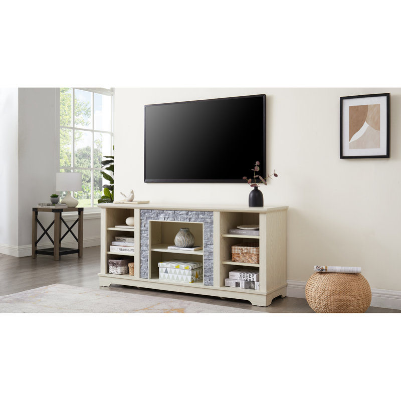 Meuble télé Mantel Stone, Blanc