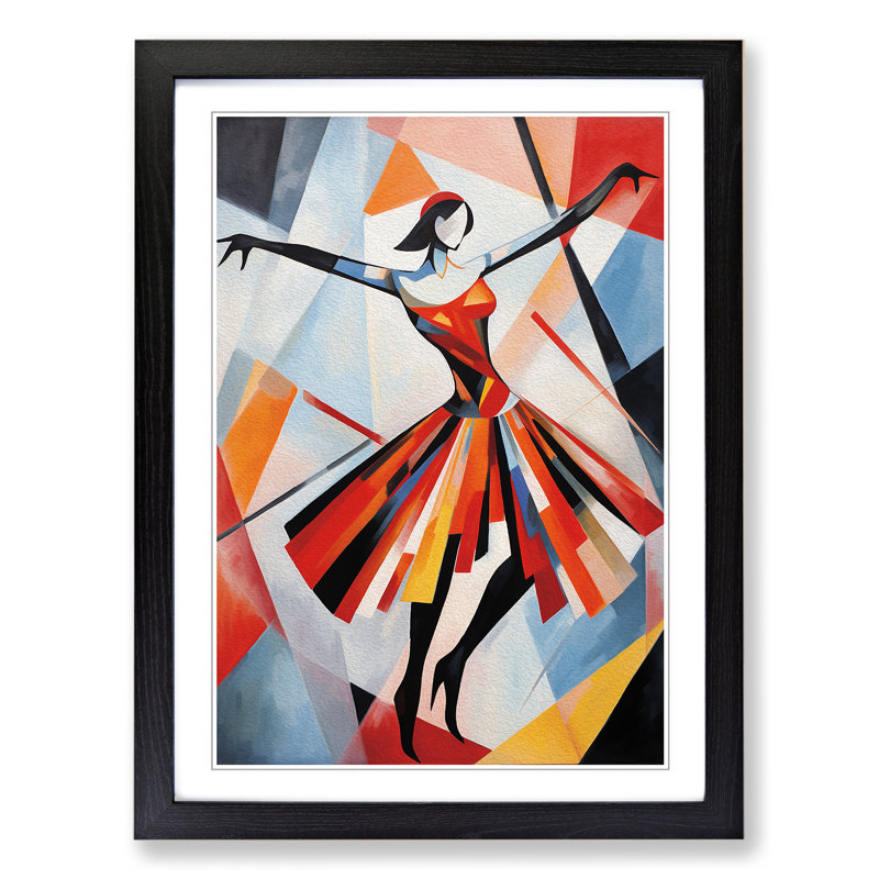 Ballet Dancer Constructivism - Framed Print, Black Framed, 64cm H x 46cm W x 2cm D