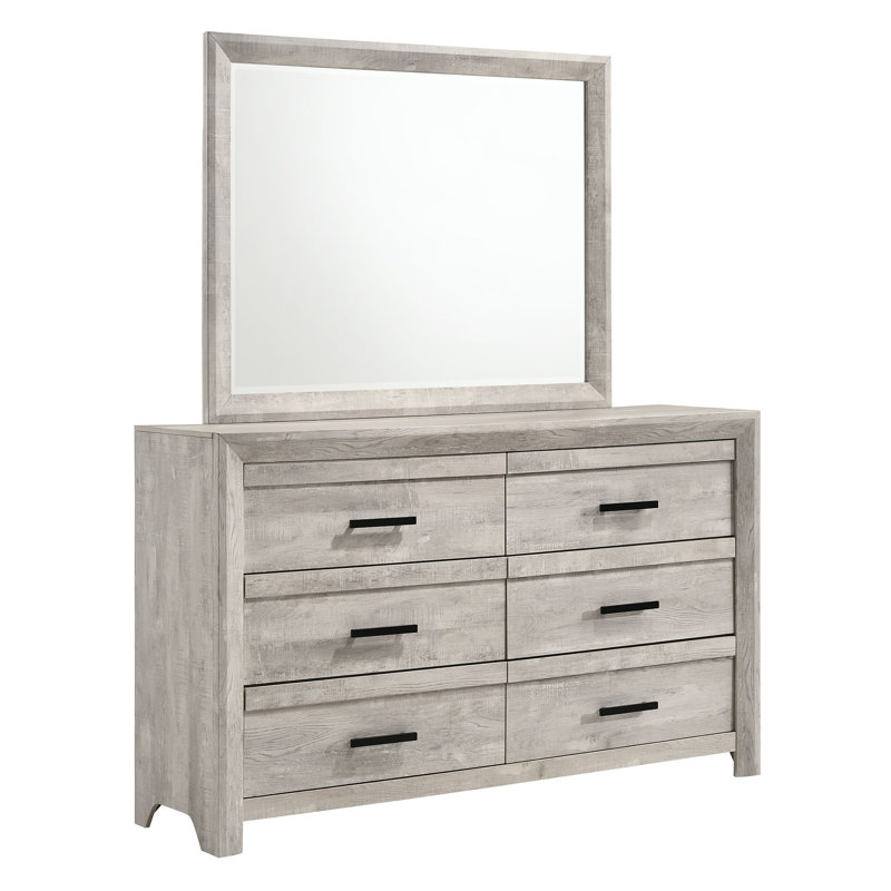 Commode double 6 tiroirs avec miroir Decker