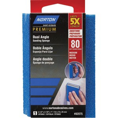 Norton 82075 80 Prosand Dual Angle Sanding Sponge-1PK