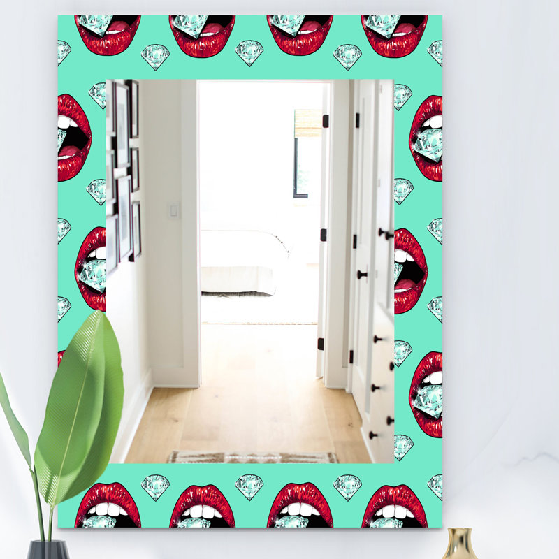 Miroir de salle de bain/meuble-lavabo hot lèvres, H 24 po x l 32 po