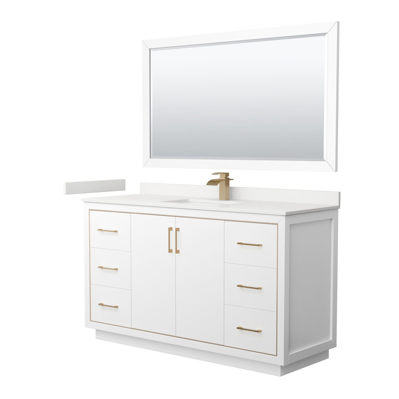 60 in. Single Vanity, WDX13356, Dark Gray, Matte Black