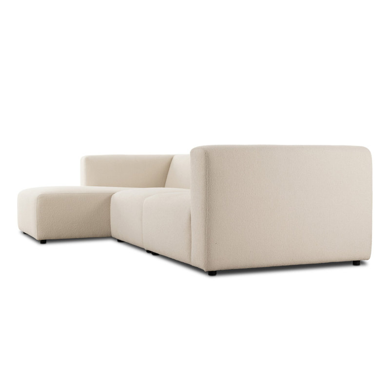 Lawndale 3PC LAF Sectional-Saxon Charcoal, Left Hand Facing, Fayette Cloud Polyester Blend