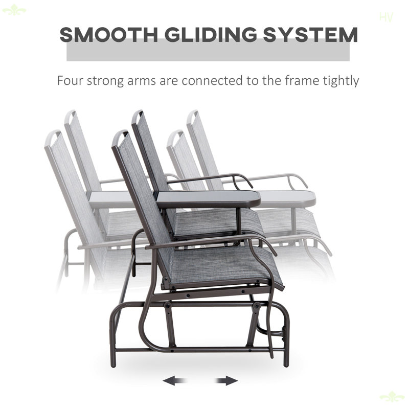 Outdoor Glider Bench With Centre Table