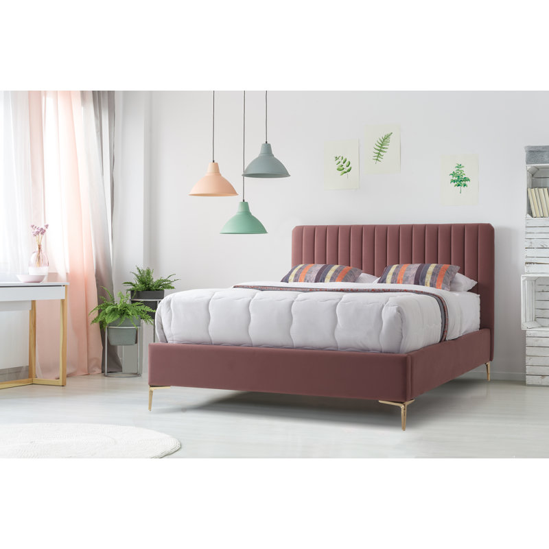Upholstered Bed, Double (4'6), Blush