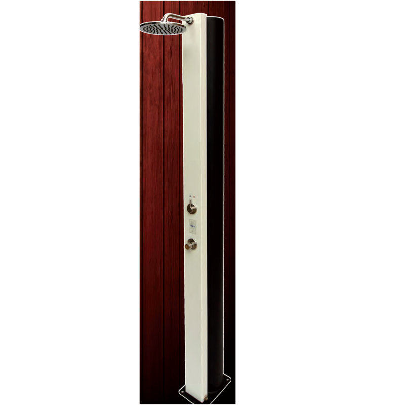 Aleenah Stainless Steel Free Standing Outdoor Shower and Footwash Spout, Beige