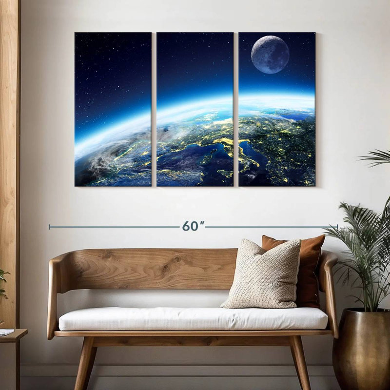 Oberle City Lights From Space, 32" H x 50" W