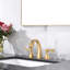 Widespread Bathroom Sink Faucets Two Handle 3 Hole Vanity Bath Faucet  With Drain Assembly (Brushed Golden)-117992909
