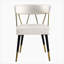 Ensemble de 2 chaises de salle à manger en similicuir avec garniture dorée, siège rembourré, chaise d'appoint de cuisine, ivoire